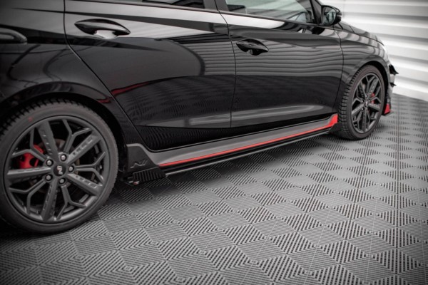 MAXTON DESIGN -Lišty pod bočné prahy + Čierne lesklé splitre , HYUNDAI I20 N MK3 – Obrázok 4