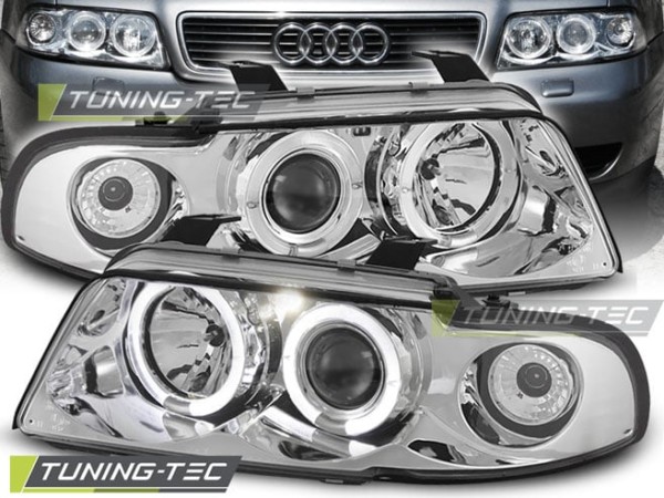 Predné svetlá ANGEL EYES Chróm pre  AUDI A4 11.94-12.98