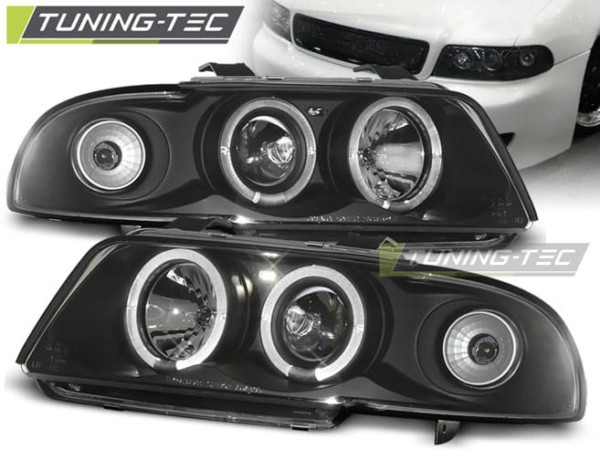 Predné svetlá ANGEL EYES Čierne pre  AUDI A4 11.94-12.98