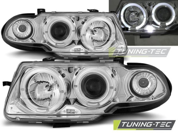 Predné svetlá OPEL ASTRA F 09.91-08.94 ANGEL EYES Chróm