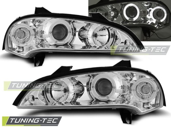 Predné svetlá OPEL TIGRA 09.94-12.00 ANGEL EYES Chróm
