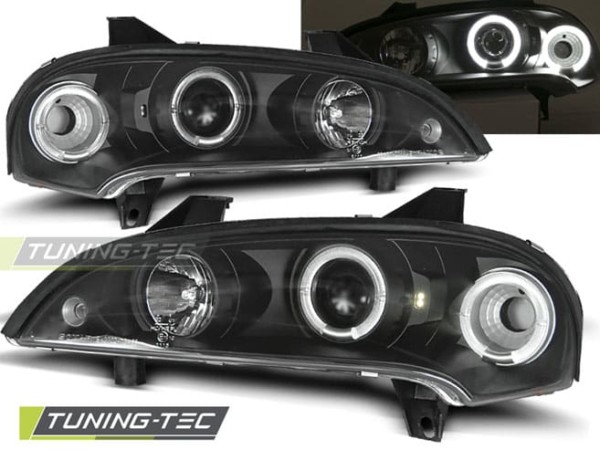 Predné svetlá OPEL TIGRA 09.94-12.00 ANGEL EYES Čierne