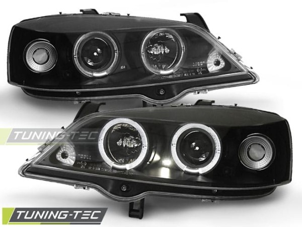 Predné svetlá OPEL ASTRA G 09.97-02.04 ANGEL EYES Čierne
