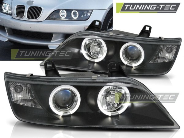 Predné svetlá ANGEL EYES Čierne pre  BMW Z3 01.96-02