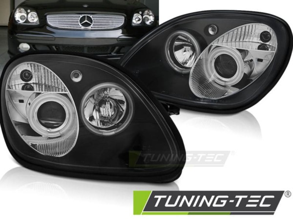 Predné svetlá ANGEL EYES Čierne pre  MERCEDES R170 SLK 04.96-04