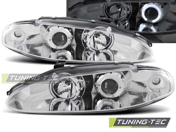 Predné svetlá MITSUBISHI ECLIPSE 06.95-96 ANGEL EYES Chróm