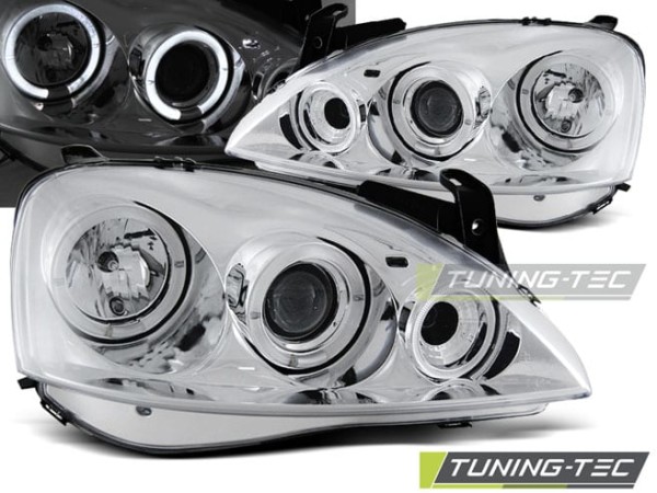 Predné svetlá OPEL CORSA C 11.00 - 09.06 ANGEL EYES Chróm