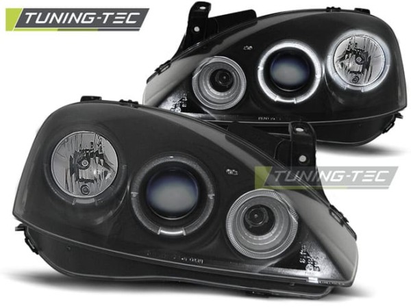 Predné svetlá OPEL CORSA C 11.00-09.06 ANGEL EYES Čierne