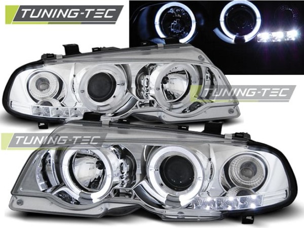Predné svetlá ANGEL EYES Chróm pre  BMW E46 04.99-03.03 COUPE