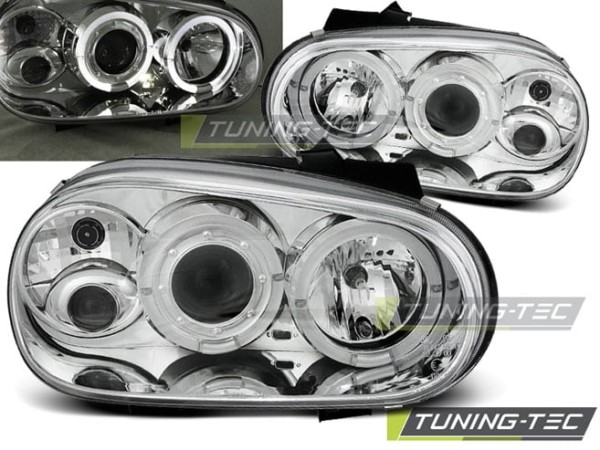 Predné svetlá ANGEL EYES Chróm pre  VW GOLF 4 09.97-09.03