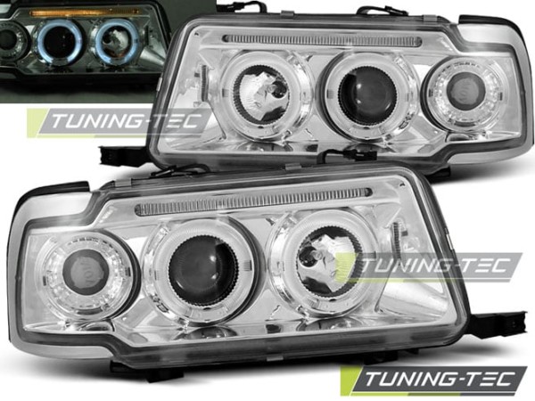 Predné svetlá ANGEL EYES Chróm pre  AUDI 80 B4 09.91-04.96