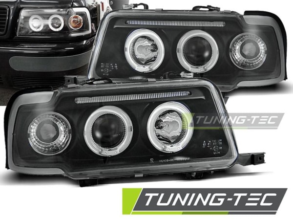 Predné svetlá ANGEL EYES Čierne pre  AUDI 80 B4 09.91-04.96