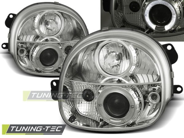 Predné svetlá RENAULT TWINGO 03.93-09.98 ANGEL EYES Chróm