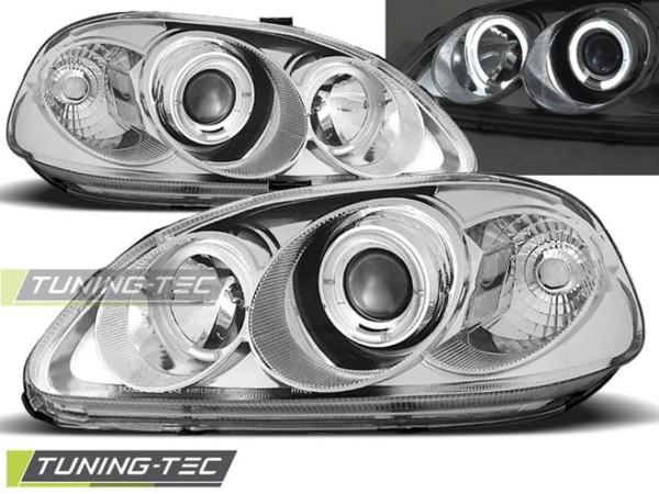 Predné svetlá HONDA CIVIC 03.99-02.01 ANGEL EYES Chróm