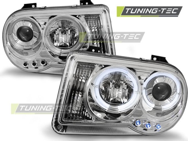 Predné svetlá CHRYSLER 300C 05-10 ANGEL EYES Chróm