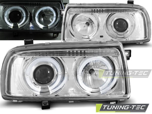 Predné svetlá ANGEL EYES Chróm pre  VW VENTO 01.92-08.98