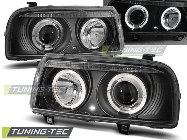 Predné svetlá ANGEL EYES Čierne pre  VW VENTO 01.92-08.98