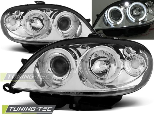 Predné svetlá CITROEN SAXO 09.99-06.03 ANGEL EYES Chróm
