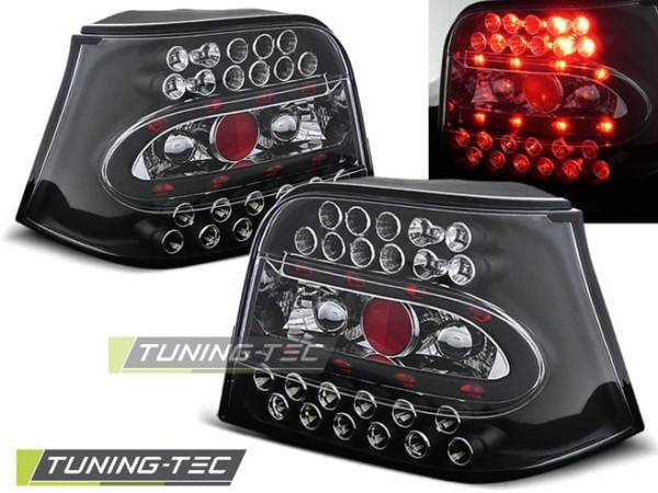 Zadné svetlá LED Čierne pre VW GOLF 4 09.97-09.03