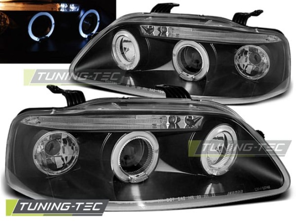 Predné svetlá CHEVROLET AVEO 03-06 ANGEL EYES Čierne
