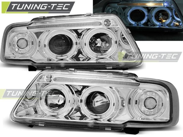 Predné svetlá ANGEL EYES Chróm pre  AUDI A3 8L 08.96-08.00