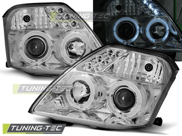 Predné svetlá CITROEN C2 09.03-10 ANGEL EYES Chróm