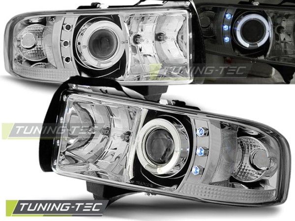 Predné svetlá DODGE RAM 94-01 ANGEL EYES Chróm