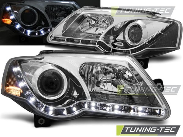Predné svetlá -Denné svietenie Chróm pre  VW PASSAT B6 3C 03.05-10