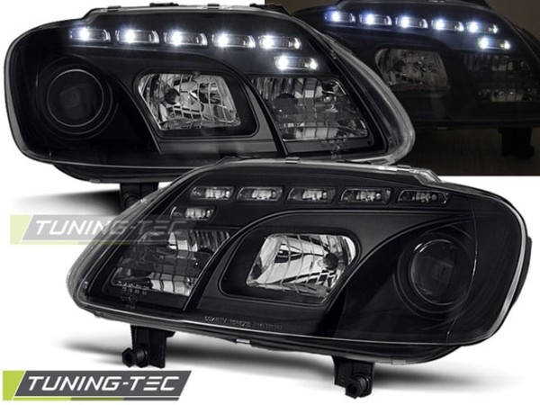 Predné svetlá -Denné svietenie Čierne pre  VW TOURAN 02.03-10.06 / CADDY