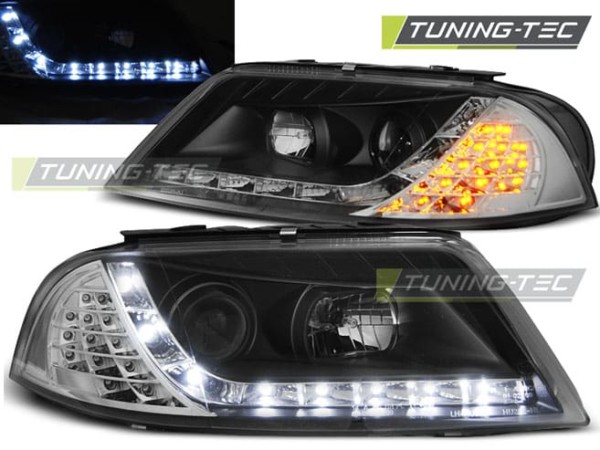Predné svetlá -Denné svietenie Čierne pre  VW PASSAT 3BG B5 FL 09.00-03.05