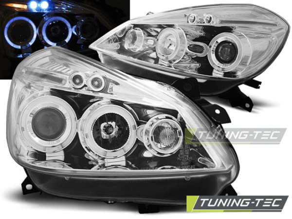 Predné svetlá RENAULT CLIO 3 05-09 Chróm ANGEL EYES