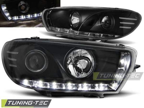 Predné svetlá -Denné svietenie Čierne pre  VW SCIROCCO 08-04.14