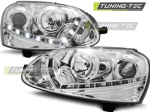 Predné svetlá -Denné svietenie Chróm pre  VW GOLF 5 03-08