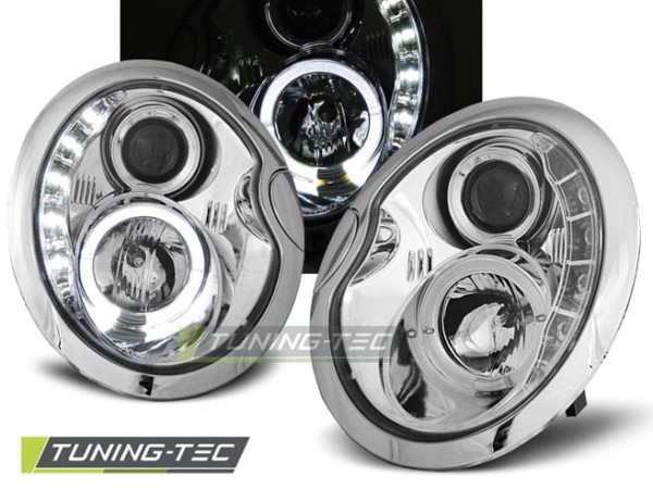 Predné svetlá -Denné svietenie Chróm pre  BMW MINI (COOPER) 05.01-10.06