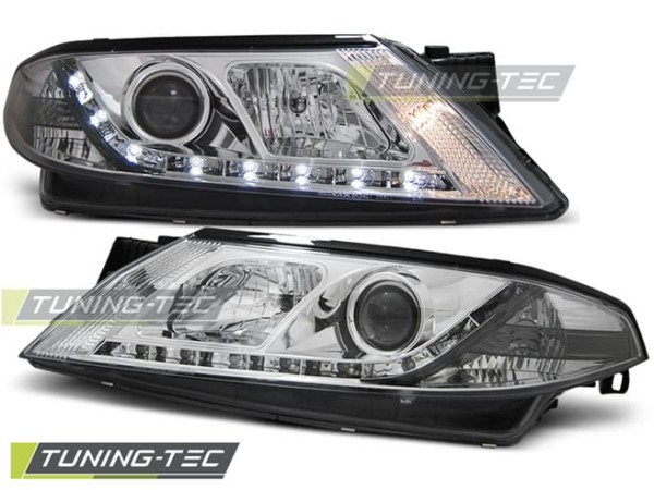 Predné svetlá RENAULT LAGUNA 2 01-03.05 -Denné svietenie Chróm