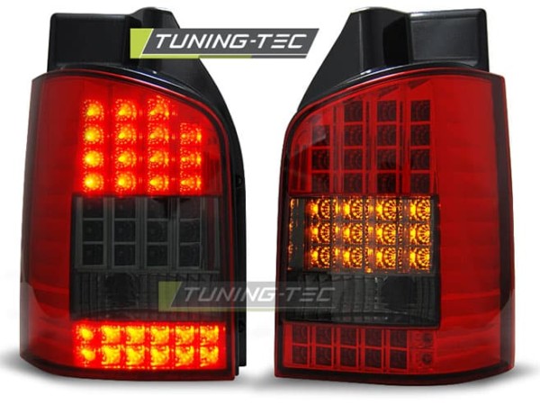 Zadné svetlá LED Červené dymové pre VW T5 04.03-09
