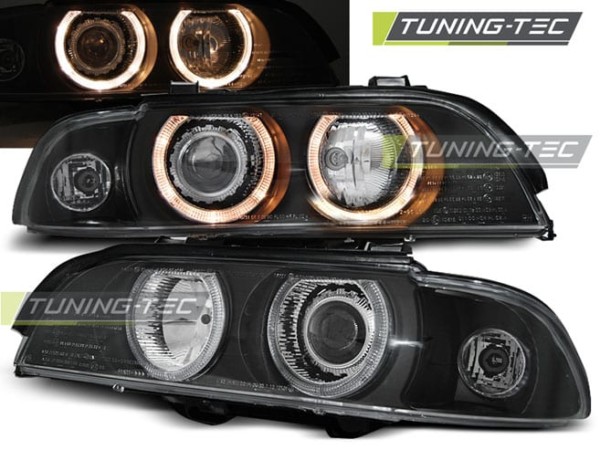 Predné svetlá ANGEL EYES Čierne pre  BMW E39 09.95-06.03