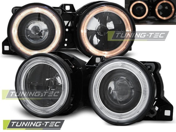 Predné svetlá ANGEL EYES Čierne pre  BMW E30 11.82-06.94