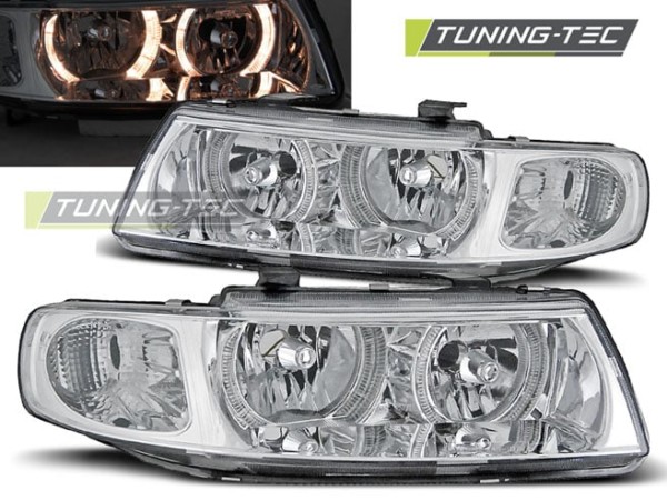 Predné svetlá ANGEL EYES Chróm pre  SEAT LEON / TOLEDO 04.99-08.04