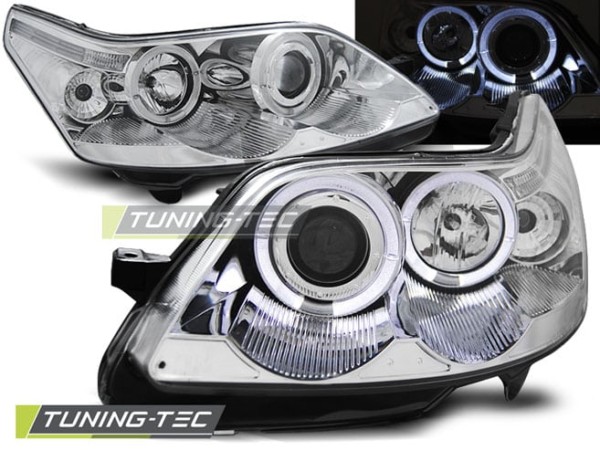 Predné svetlá CITROEN C4 04-10 ANGEL EYES Chróm