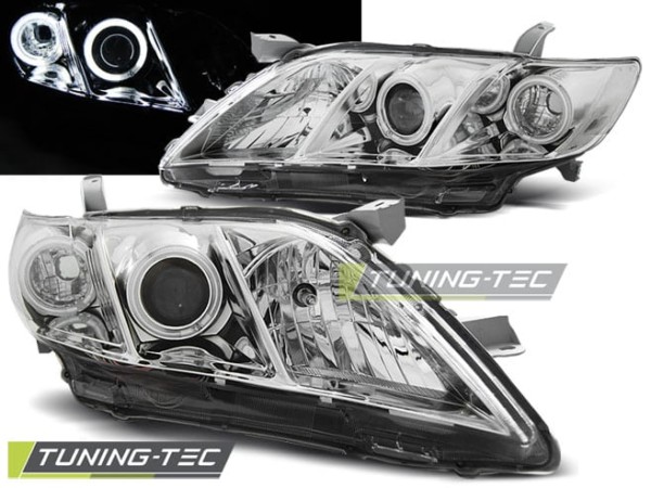 Predné svetlá TOYOTA CAMRY 6 XV40 06-09 ANGEL EYES Chróm