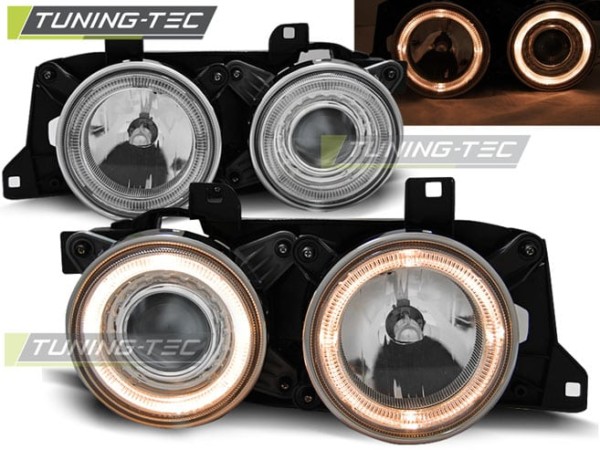 Predné svetlá ANGEL EYES Chróm pre  BMW E32/E34