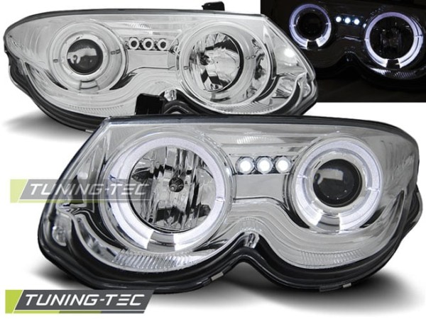 Predné svetlá CHRYSLER 300 M 99-04 ANGEL EYES Chróm
