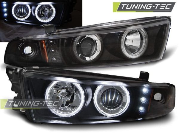 Predné svetlá MITSUBISHI GALANT 8 (EA0) 96-06 ANGEL EYES Čierne CCFL