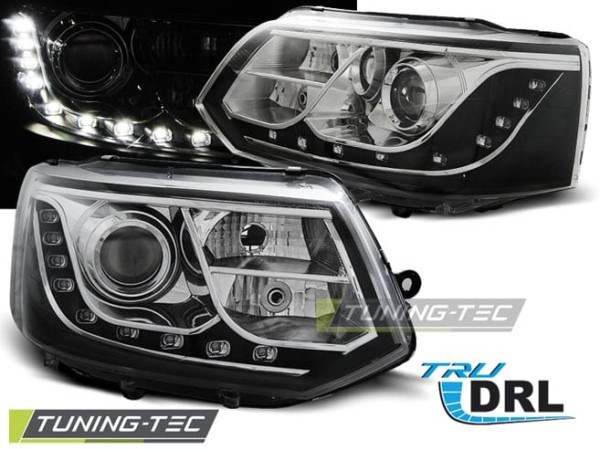 Predné svetlá TRUE DRL Chróm pre  VW T5 2010-2015