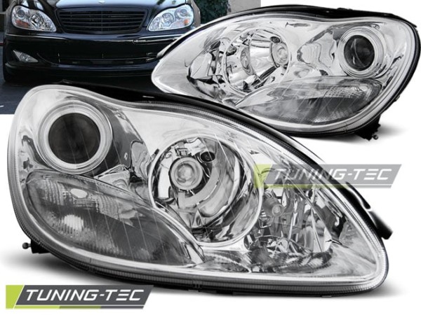 Predné svetlá Chróm pre  MERCEDES W220 S-KLASA 09.98-05.05
