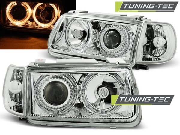 Predné svetlá ANGEL EYES Chróm pre  VW POLO 6N 10.94-09.99