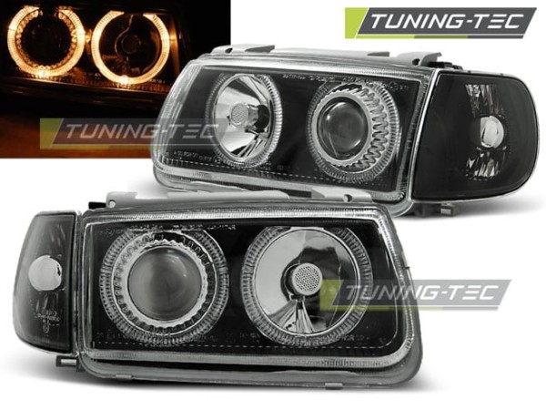 Predné svetlá ANGEL EYES Čierne pre  VW POLO 6N 10.94-09.99