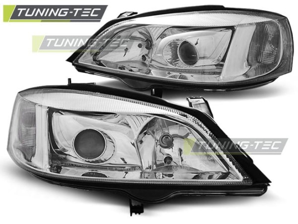 Predné svetlá OPEL ASTRA G 09.97-02.04 Chróm H7
