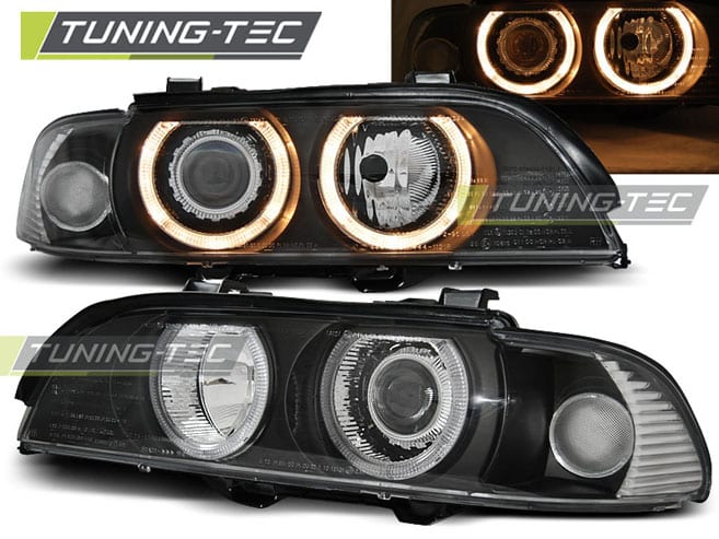 Predné svetlá ANGEL EYES Čierne pre BMW E39 09.95-06.03